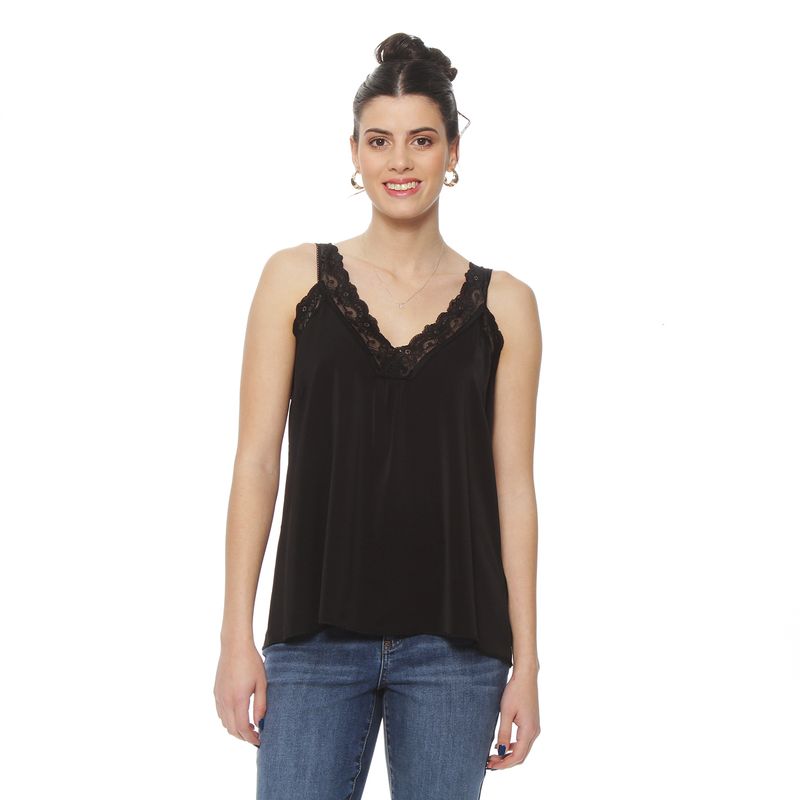 WADOS - BLUSA SIN MANGA  ESCOTE V CON ENCAJE