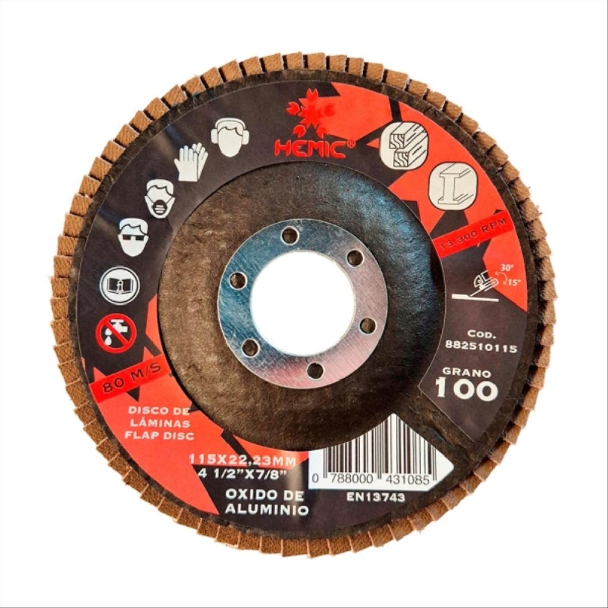 HEMIC - Disco de Laminas HEMIC Metal Madera 115mm Gr.100