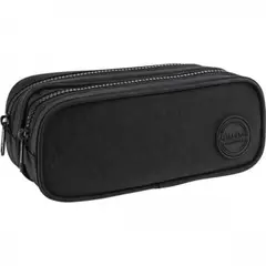 GENERICO - Estuche Duo Académie Negro con 2 Compartimentos – 210x90x90mm