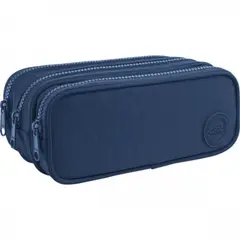GENERICO - Estuche Triple Académie Azul Marino con 3 Compartimentos – 210x110x90mm