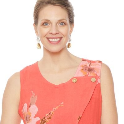 Imagen 2 del producto BLUSA SIN MANGA LINO ESTAMPADO ESCOTE REDONDO