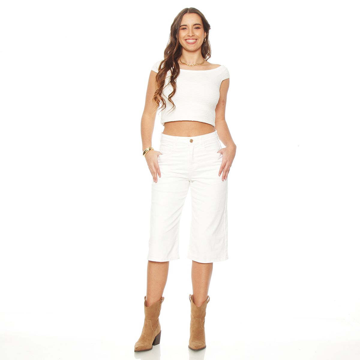 WADOS - BERMUDA JORT TIRO ALTO PRETINA BASICA 1 BOTON