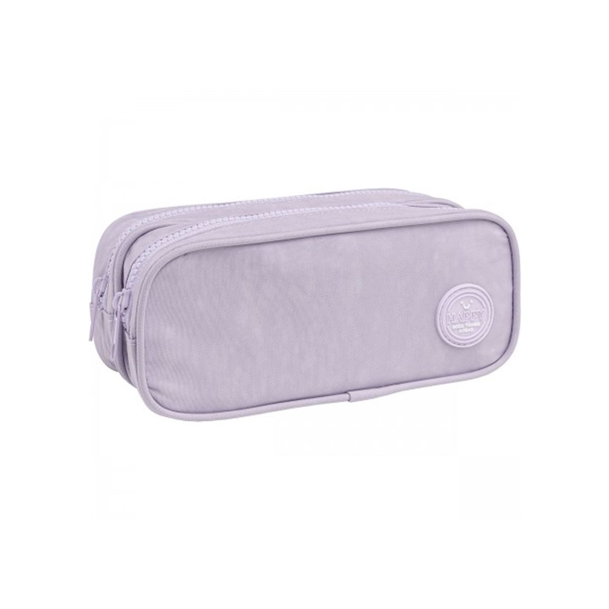 GENERICO - Estuche Duo Happy Lila con 2 Compartimentos – 210x90x90mm