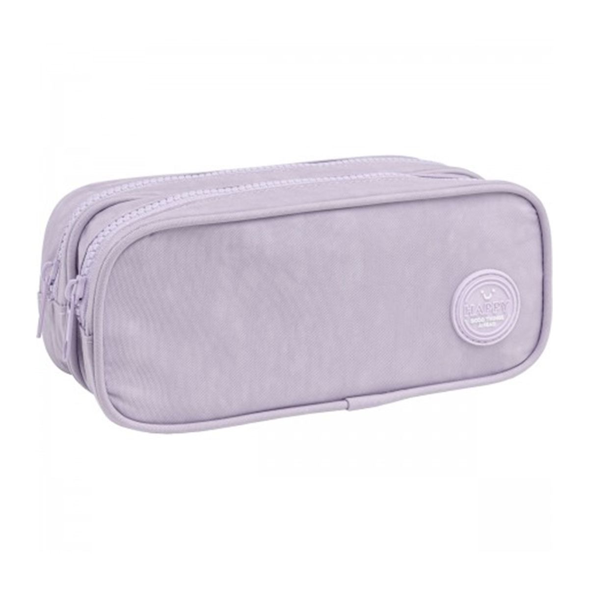 GENERICO - Estuche Duo Happy Lila con 2 Compartimentos – 210x90x90mm
