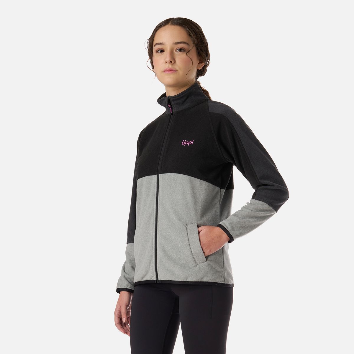LIPPI - Polar Teen Girl Fireplace Full Zip Sweatshirt Negro Lippi