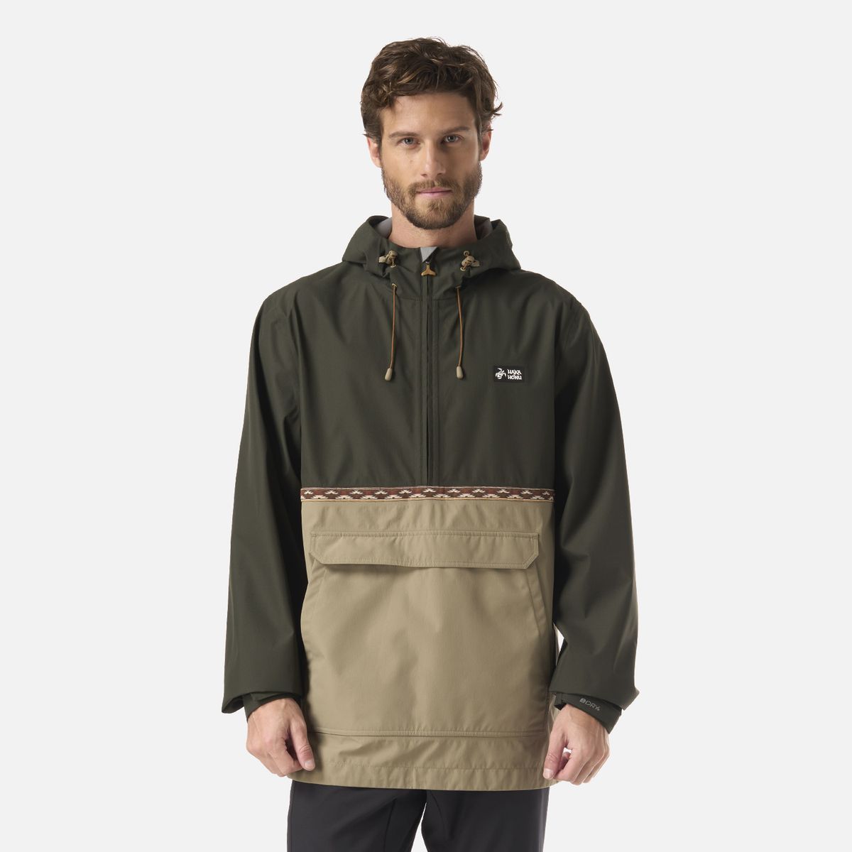 HAKA HONU - Chaqueta Hombre Viento Norte 14 Zip Verde Militar Haka Honu