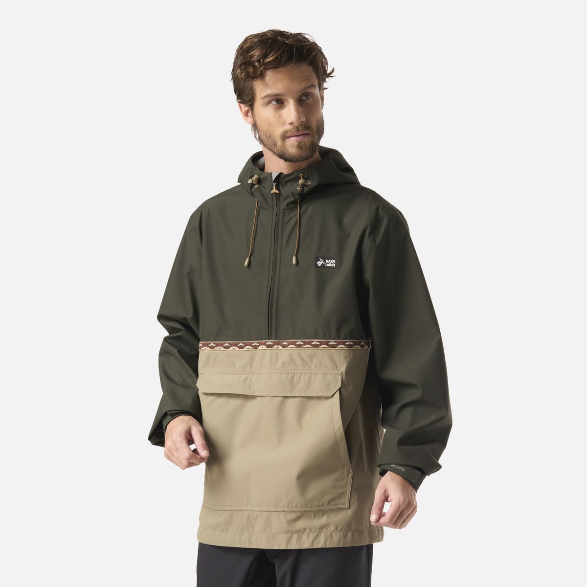 HAKA HONU - Chaqueta Hombre Viento Norte 14 Zip Verde Militar Haka Honu