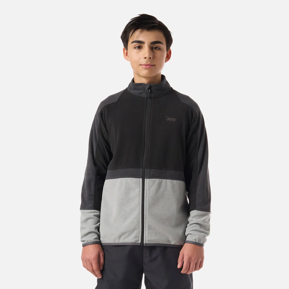 LIPPI - Polar Teen Boy Fireplace Full Zip Sweatshirt Negro Lippi