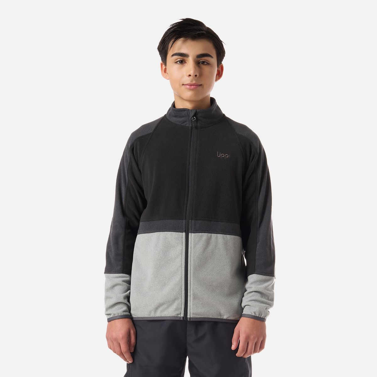 LIPPI - Polar Teen Boy Fireplace Full Zip Sweatshirt Negro Lippi