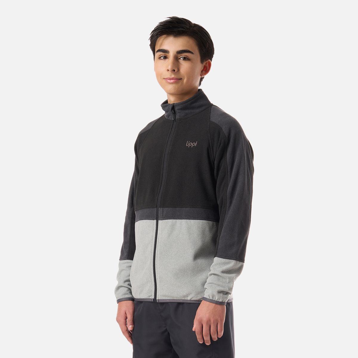 LIPPI - Polar Teen Boy Fireplace Full Zip Sweatshirt Negro Lippi