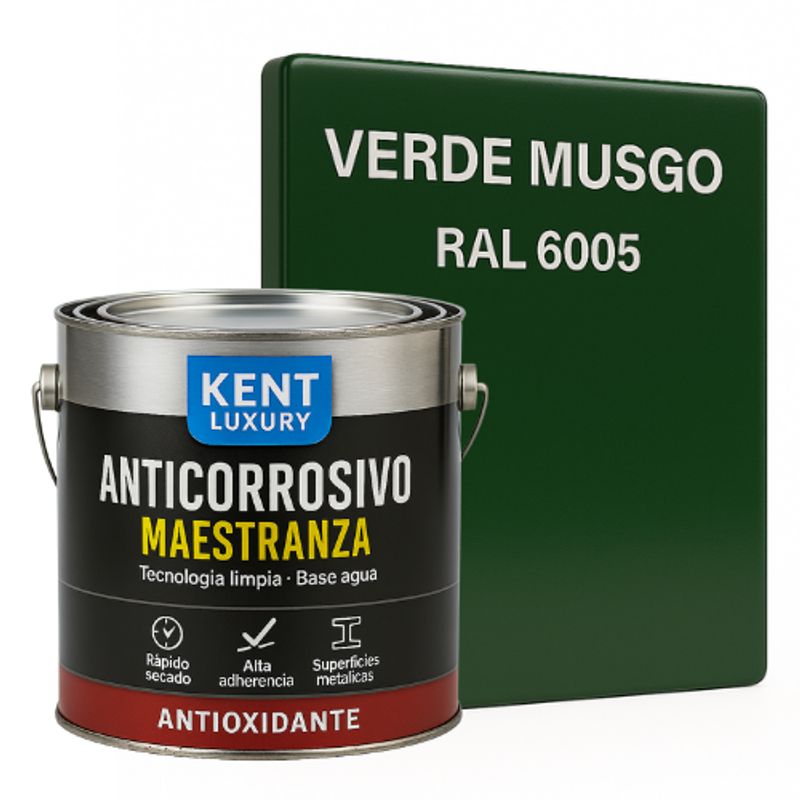 KENT - Anticorrosivo Maestranza Antioxido Base Agua G metal Verde Musgo