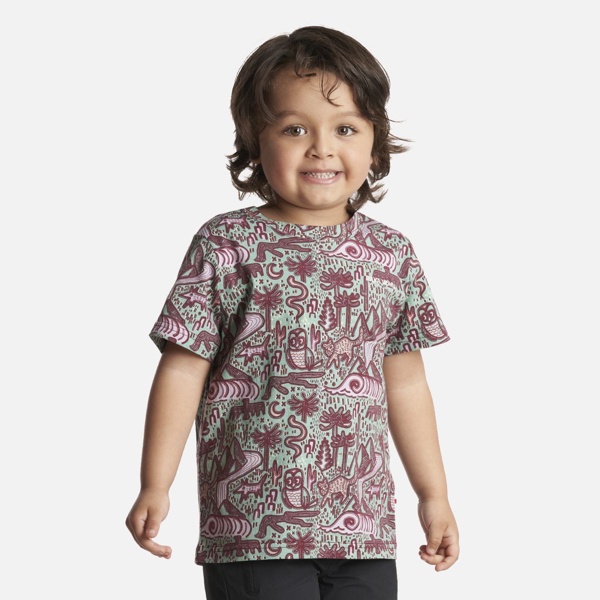 HAKA HONU - Polera Niño Tucuquere Print Jade Haka Honu