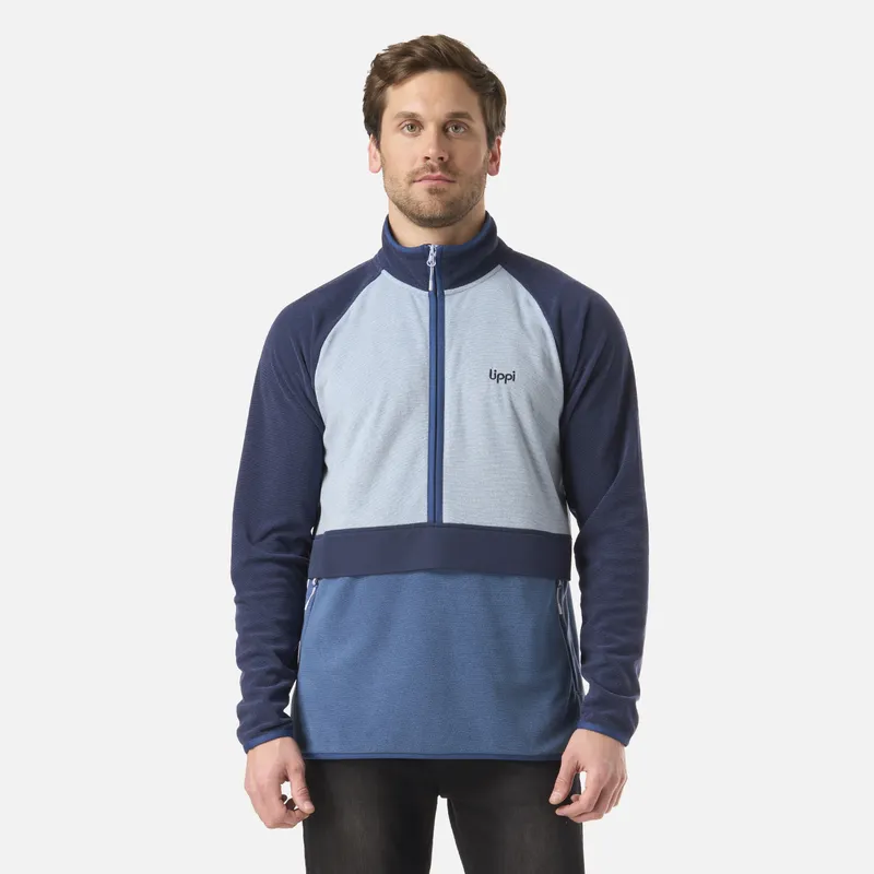 LIPPI - Polar Hombre Fireplace 1/4 Zip Sweatshirt Azul Oscuro Lippi