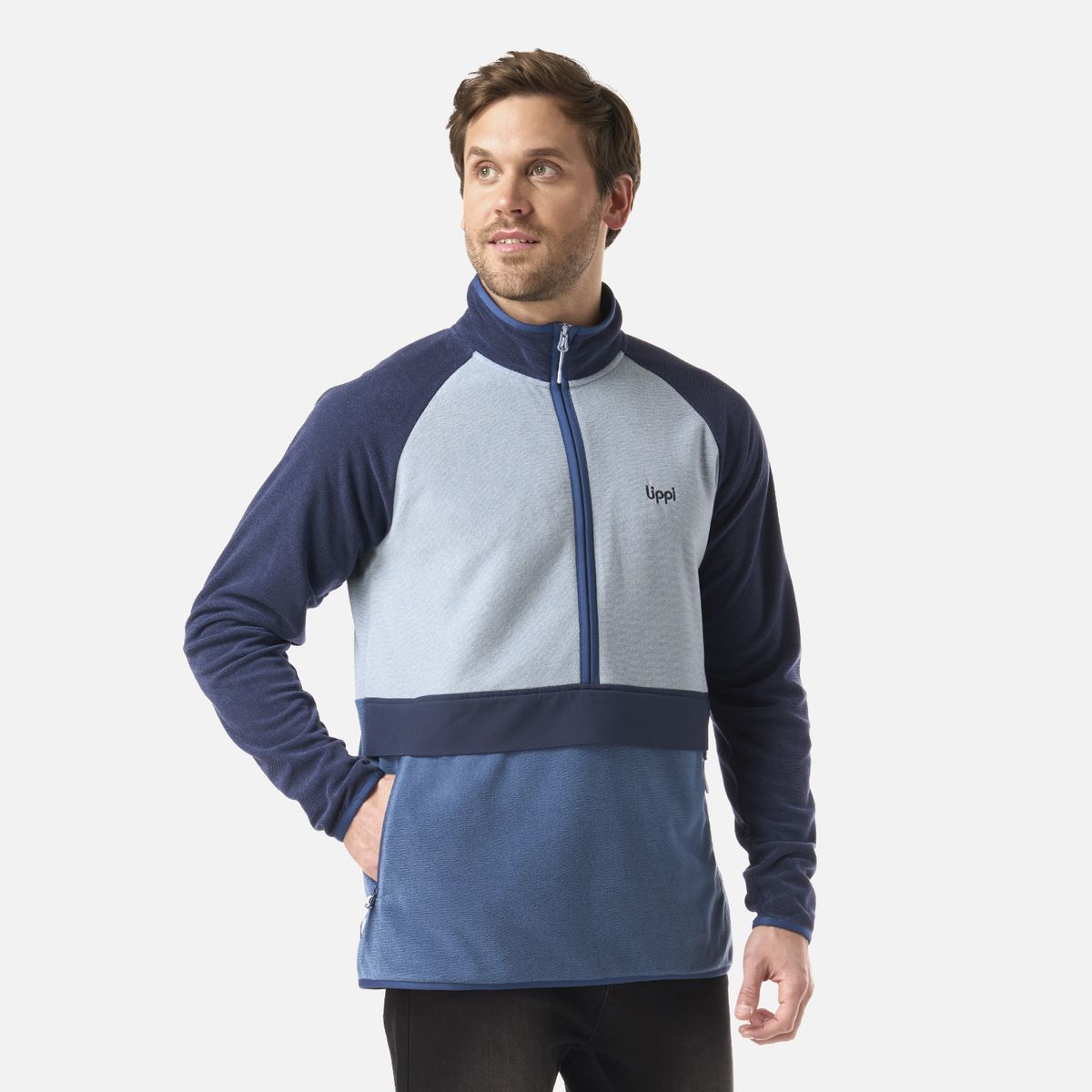 LIPPI - Polar Hombre Fireplace 1/4 Zip Sweatshirt Azul Oscuro Lippi