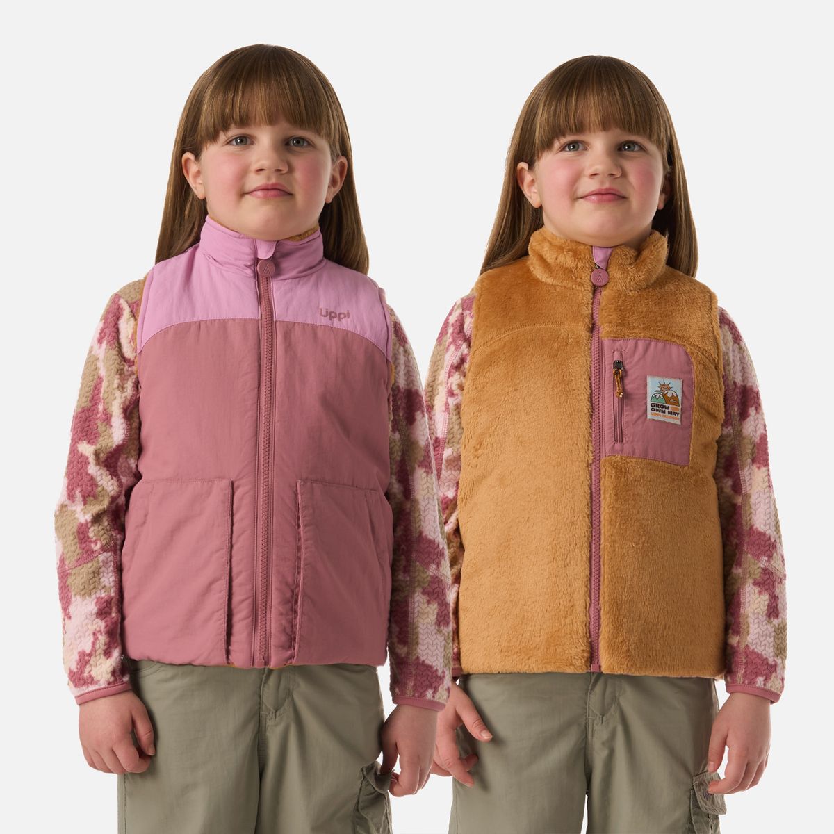 LIPPI - Polar Niña Campfire 2-Faces Jacket Rosa Oscuro Lippi