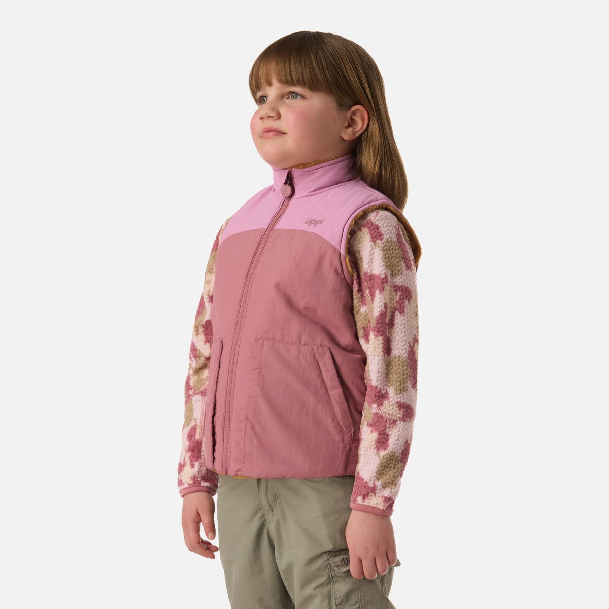 LIPPI - Polar Niña Campfire 2-Faces Jacket Rosa Oscuro Lippi