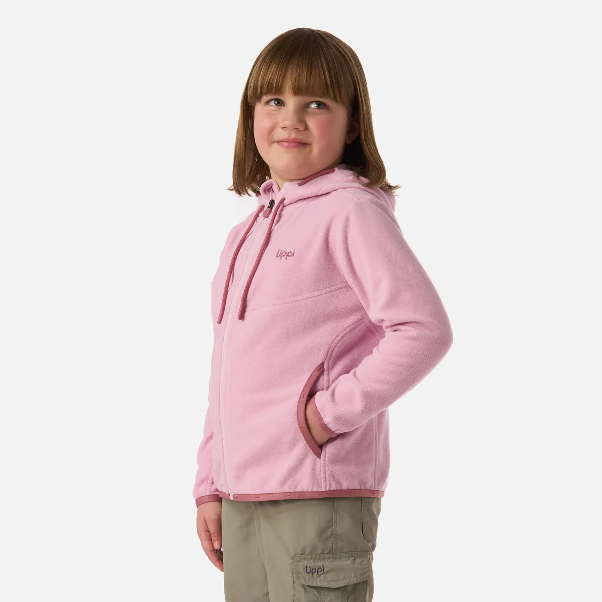 LIPPI - Polar Niña Stripes Nano-F Full Zip Hoody Rosa Claro Lippi