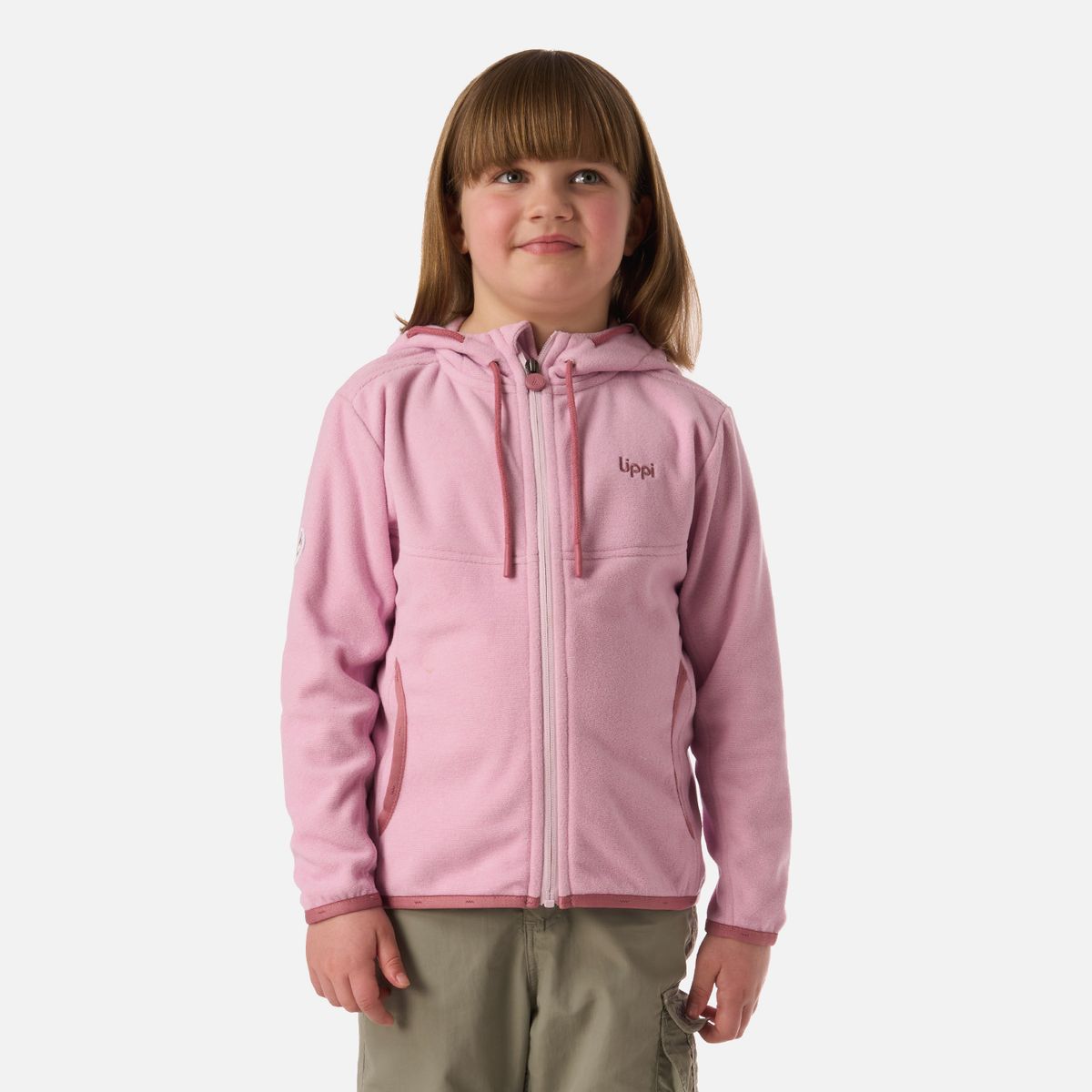 LIPPI - Polar Niña Stripes Nano-F Full Zip Hoody Rosa Claro Lippi
