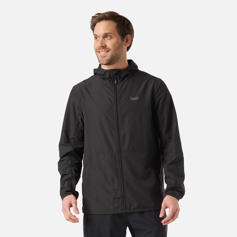 LIPPI - Chaqueta Hombre Nightfall WindBreaker Hoody Jacket Negro Lippi