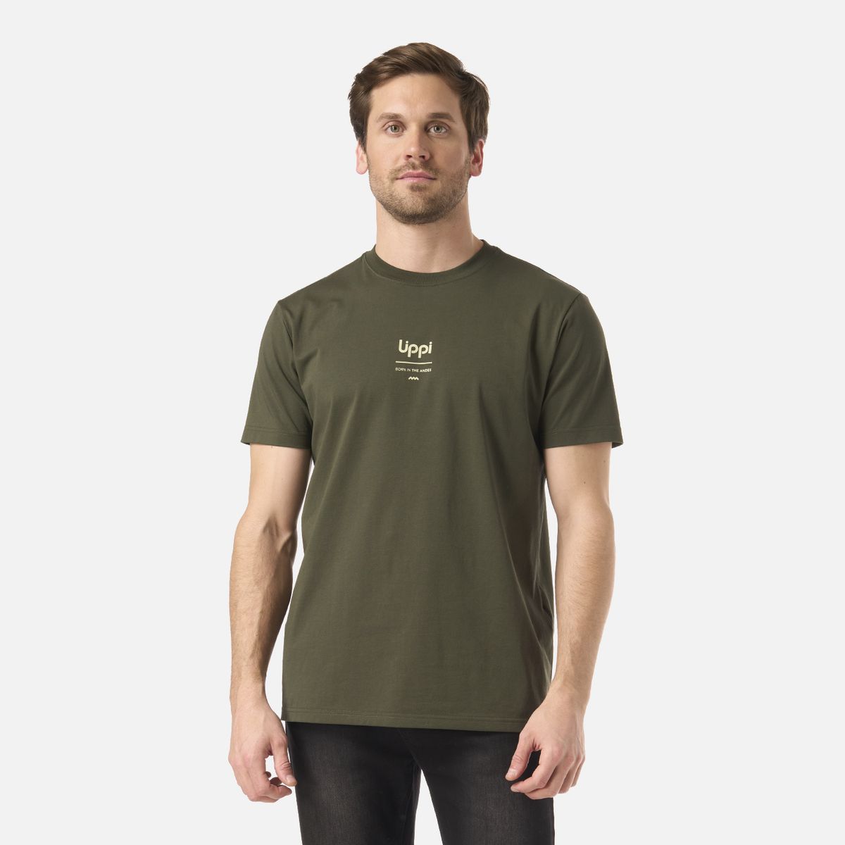 LIPPI - Polera Hombre Ulmo Mid Point Sorona T-Shirt Verde Musgo Lippi