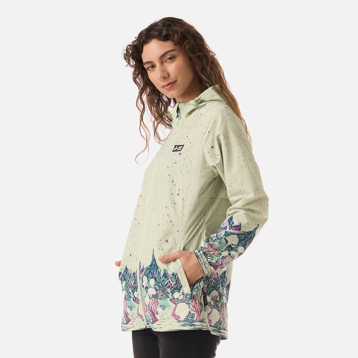 HAKA HONU - Chaqueta Mujer Aperrao Print Menta Haka Honu