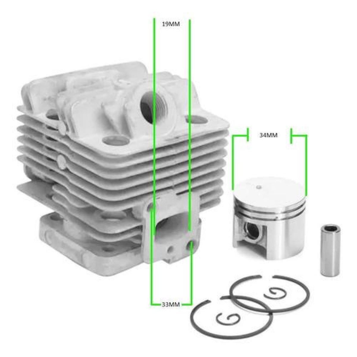 GENERICO - Kit Cilindro Pistón Y Anillos Desmalezadora China 26cc