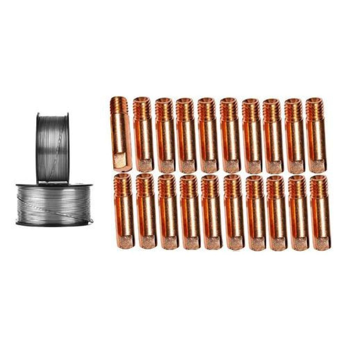 GENERICO - Pack 2 Alambres Soldadura + 20 Boquillas Mig 08mm