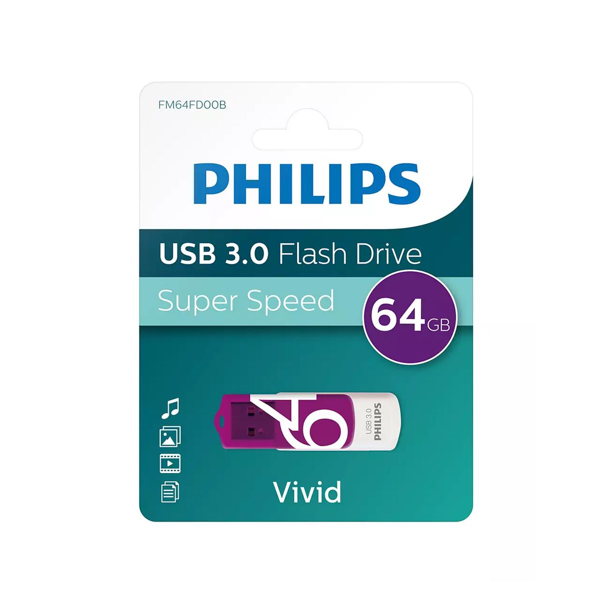PHILIPS - Pendrive 64gb Philips Vivid 3.0 - Ps