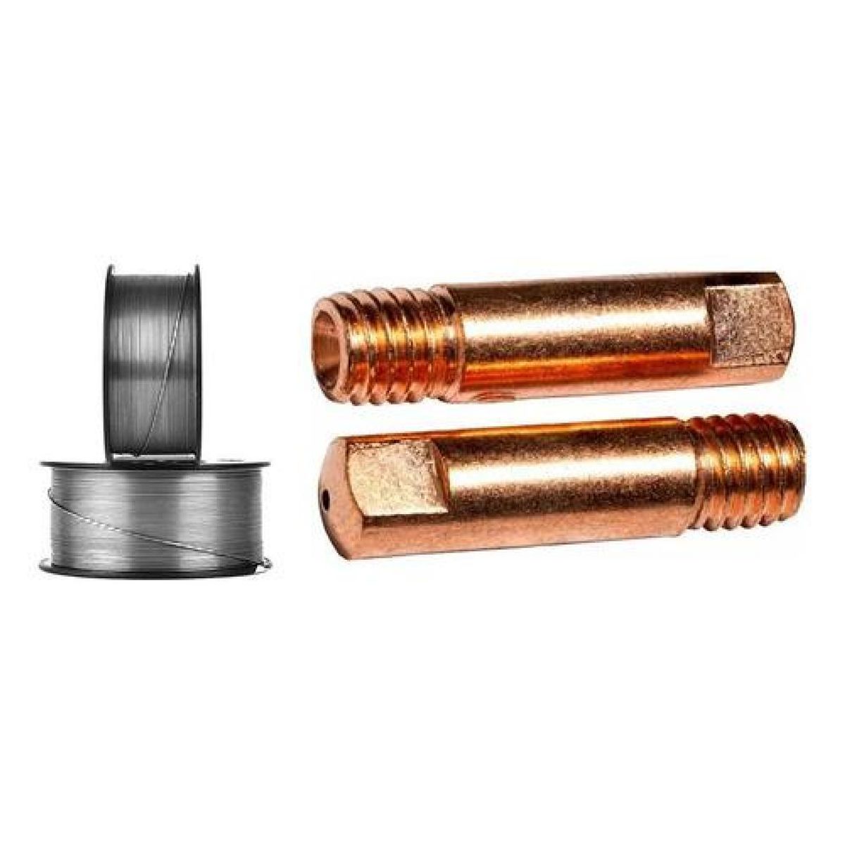 GENERICO - Pack 2 Alambre Soldadura 08mm 1kg + 2 Boquillas Mig 08mm
