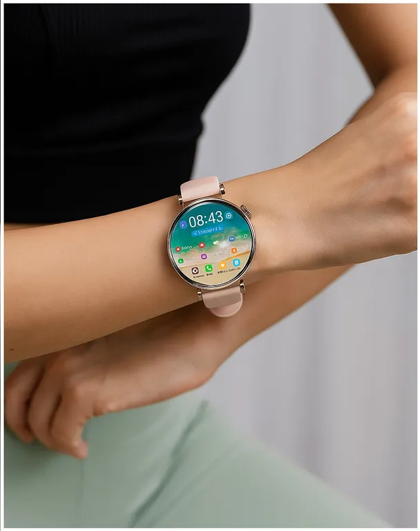 Reloj Inteligente GT4 Mini Mujer Estilo Salud con Doble Correa Silicona y Metálica Compatible IP68