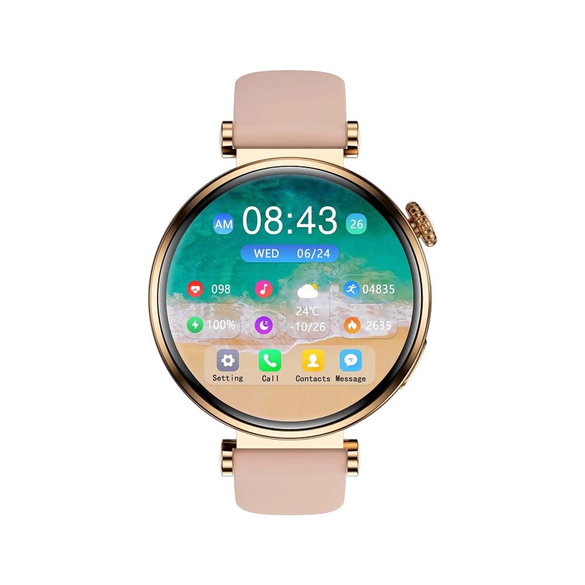 STARTECHOFFICE - Reloj Inteligente GT4 Mini Mujer Estilo Salud con Doble Correa Silicona y Metálica Compatible IP68