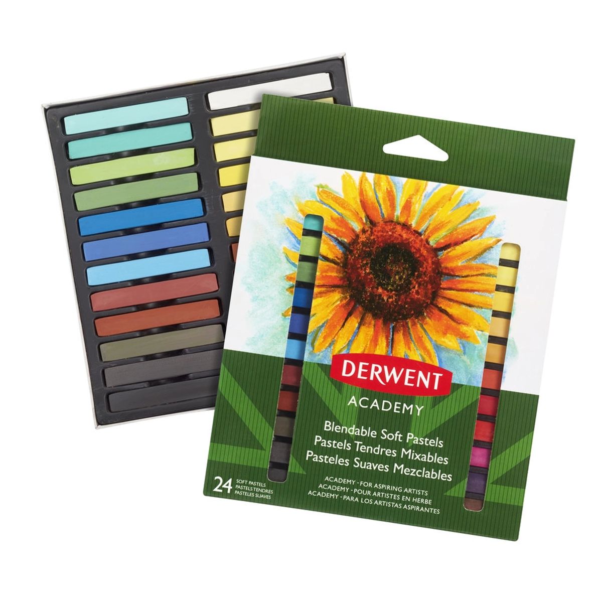DERWENT - Pastel Suave Set 24 Colores Alta Pigmentación y Fácil Mezcla