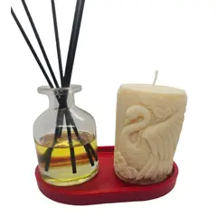 SCENTS CHILE - Set Mikado 120 ml aceite aromático Cítricos y Vela Cisne