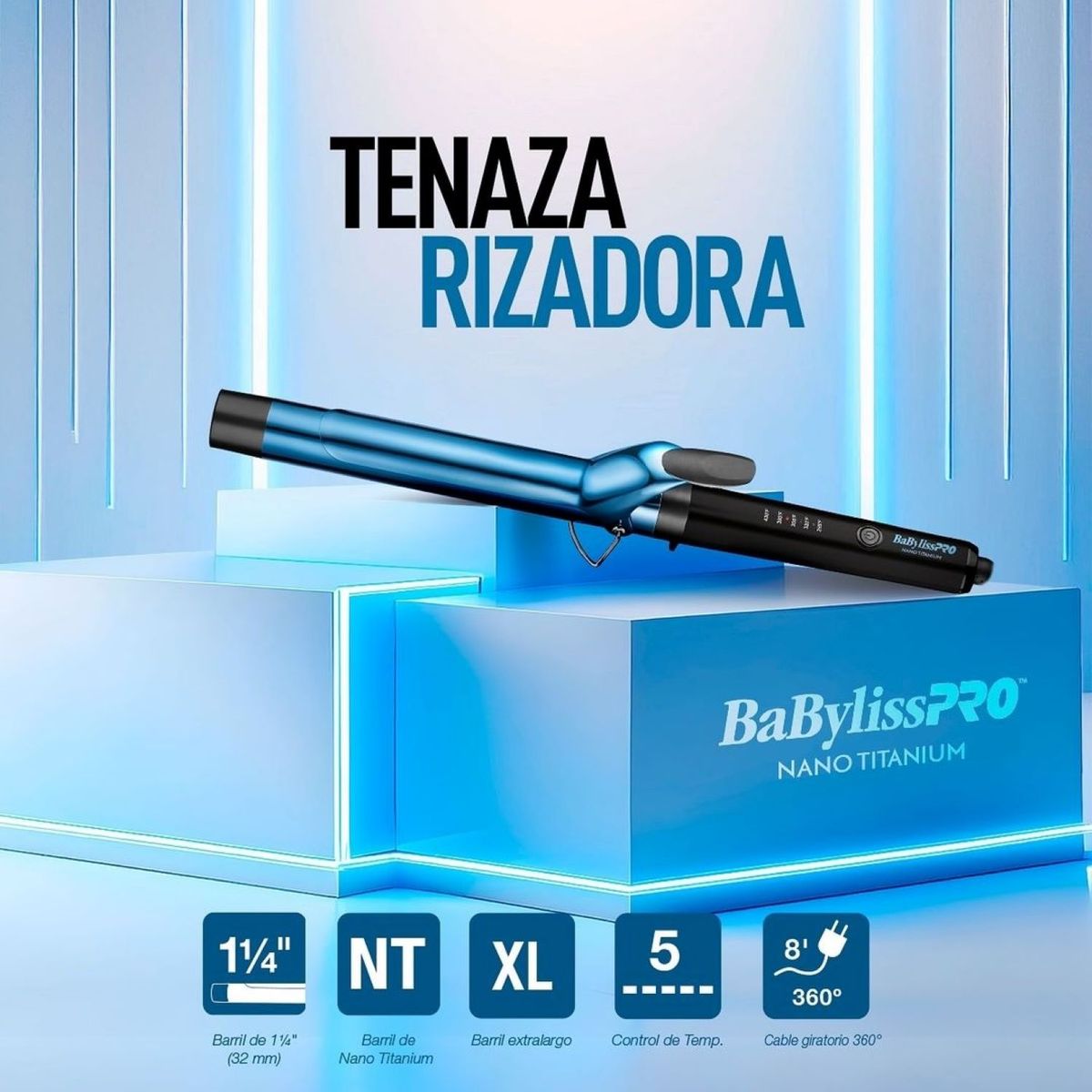 BABYLISS PRO - Ondulador Babylisspro Black&Blue 32Mm Edición Limitada