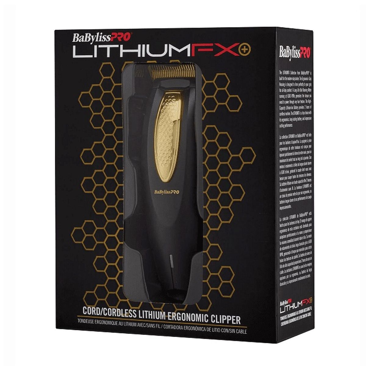 BABYLISS PRO - Maquina Cortadora Clipper FX673 Lithium Gold Black