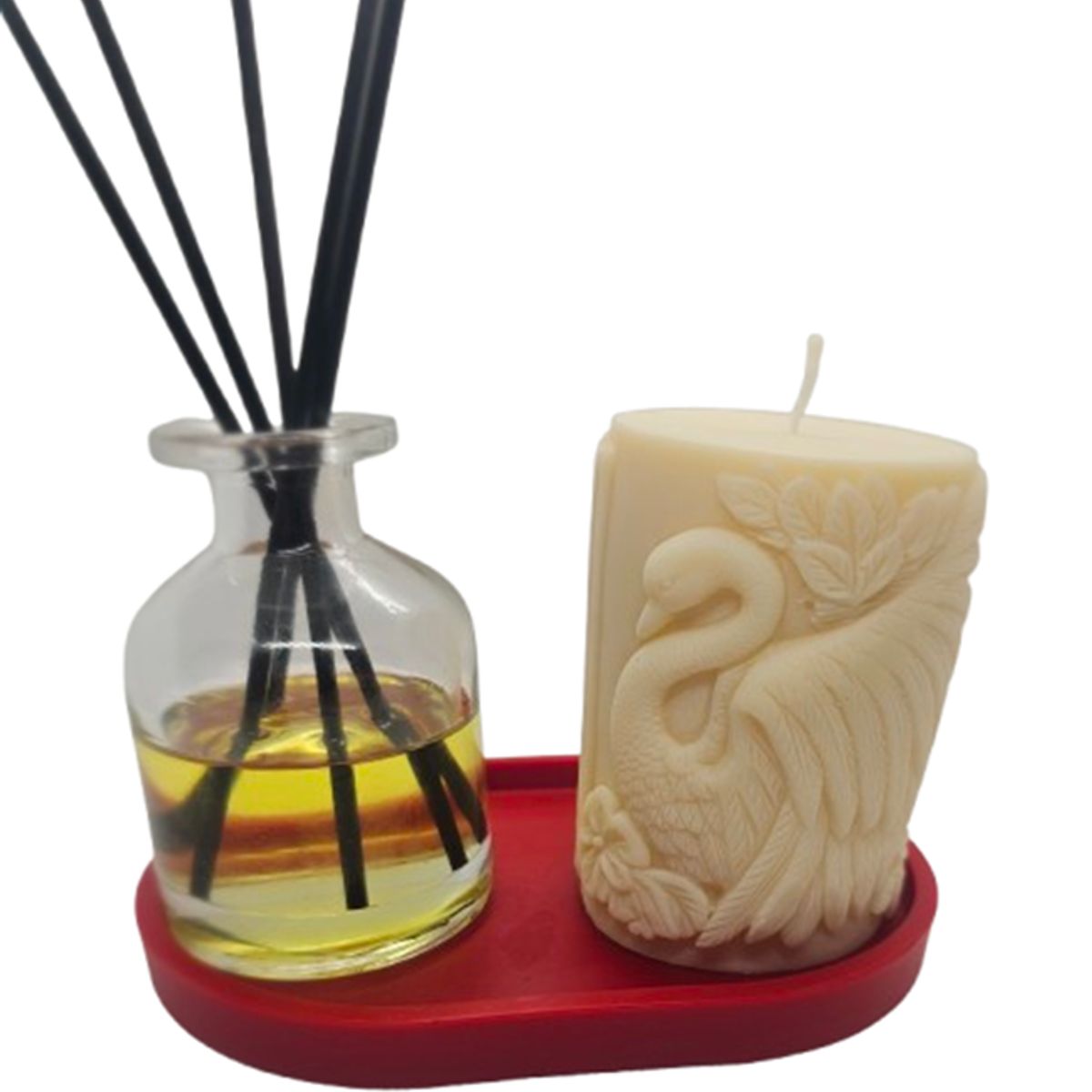 SCENTS CHILE - Set Mikado 120 ml aceite aromático Cítricos y Vela Cisne