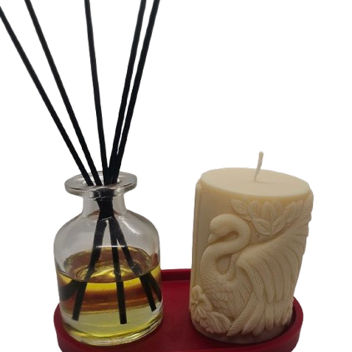 SCENTS CHILE - Set Mikado 120 ml aceite aromático Cítricos y Vela Cisne