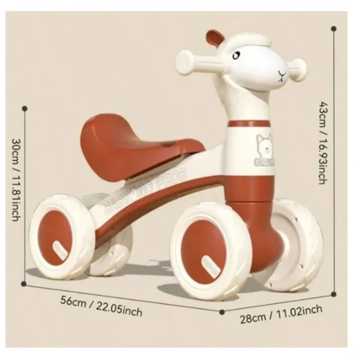 GENERICO - Triciclo Ovejita Luz Música Scooter Correpasillos MARRÓN