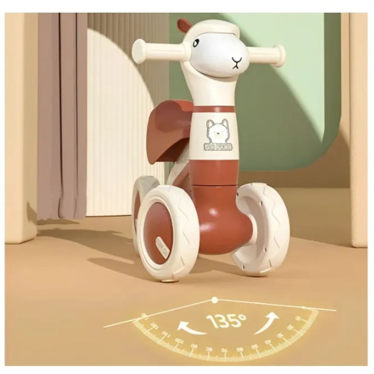 GENERICO - Triciclo Ovejita Luz Música Scooter Correpasillos MARRÓN
