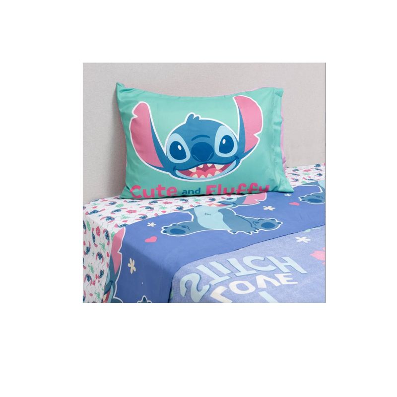 MASHINI - Juego de sabanas stitch fluffly  1.5 plaza