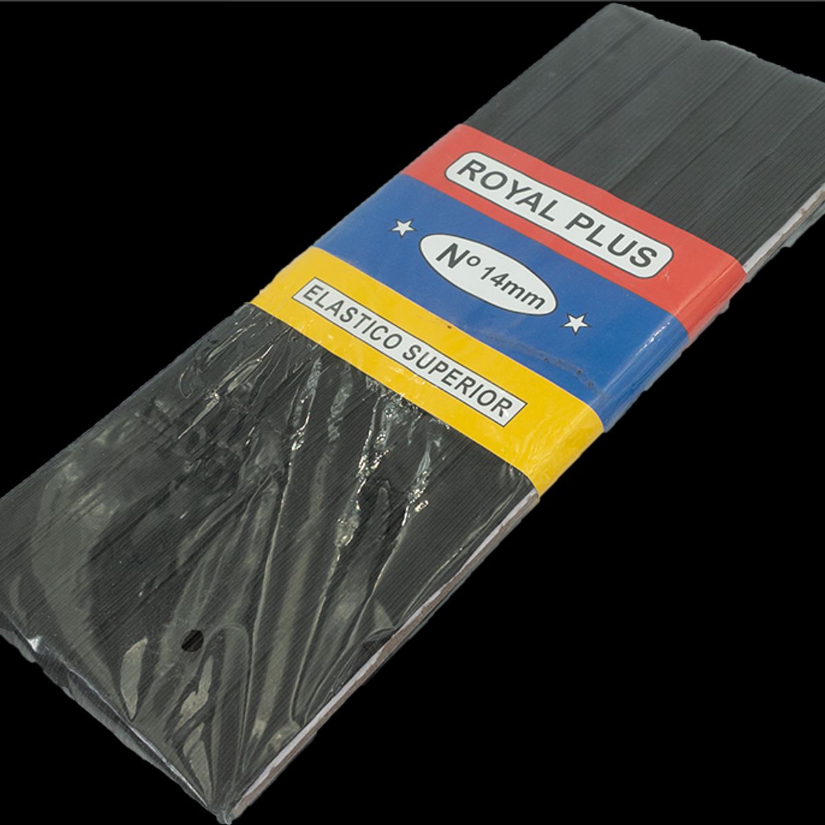 GENERICO - Elástico Negro N°8 (14mm) de ancho, pieza de 10 mts