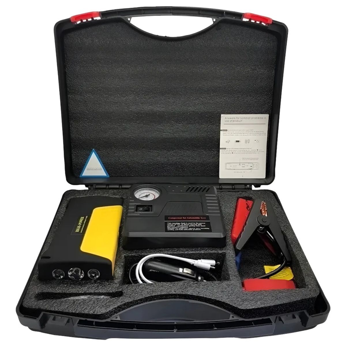 GENERICO - Partidor Bateria Auto Cargador Powerbank + Inflador De neumatico