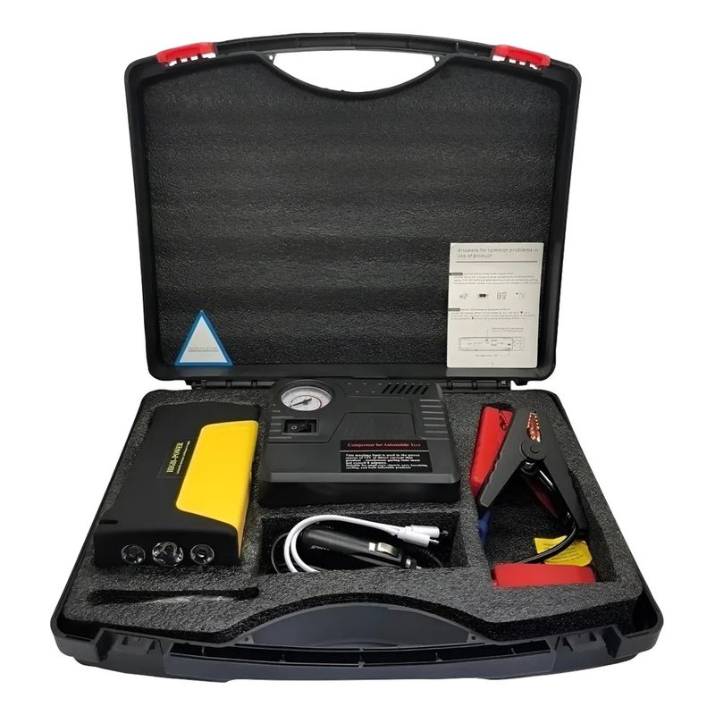 GENERICO - Partidor Bateria Auto Cargador Powerbank + Inflador De neumatico