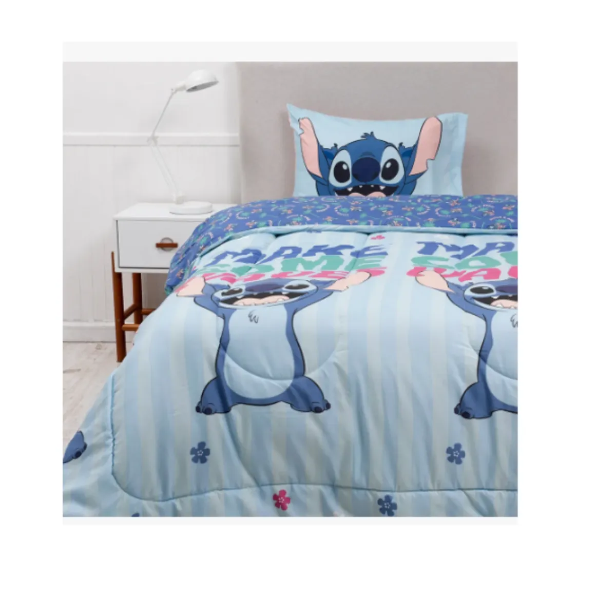 MASHINI - Plumón cubrecama Reversible stitch fluffly15 plaza