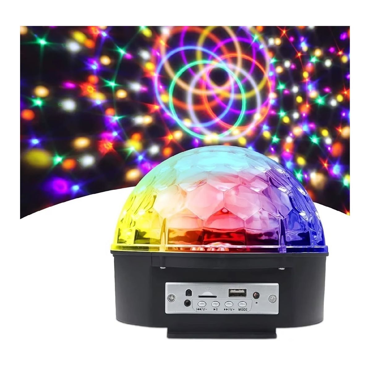 GENERICO - Bola Disco Led Ritmica Con Parlantes Fiestas Bluetooth