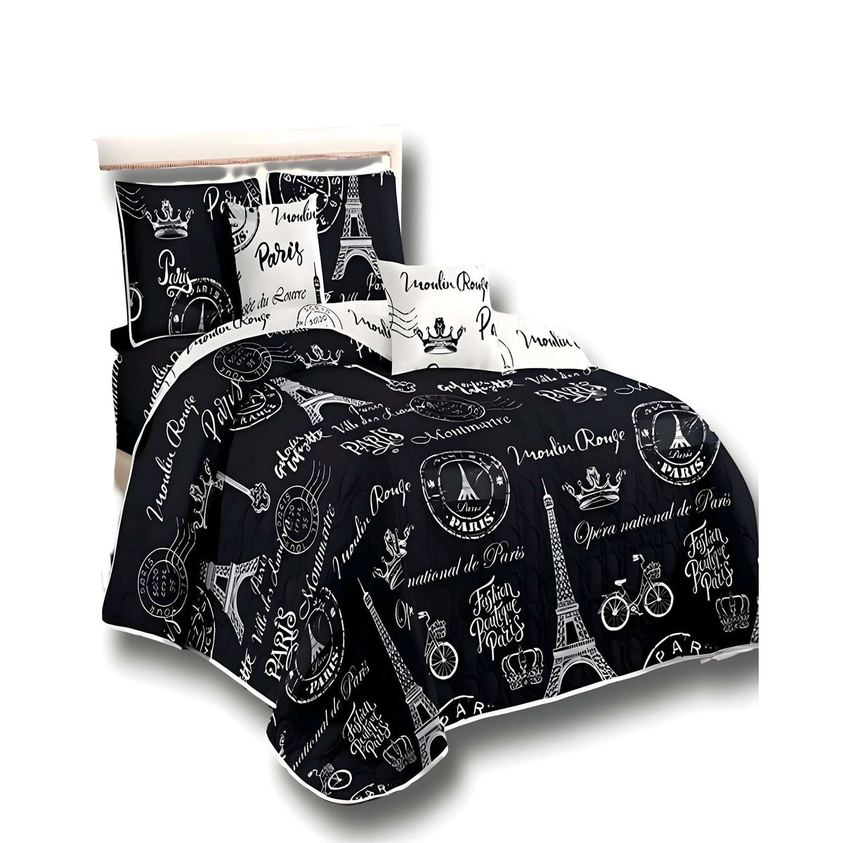 GENERICO - QUILT DE VERANO PLAZA Y MEDIA PARIS NEGRO