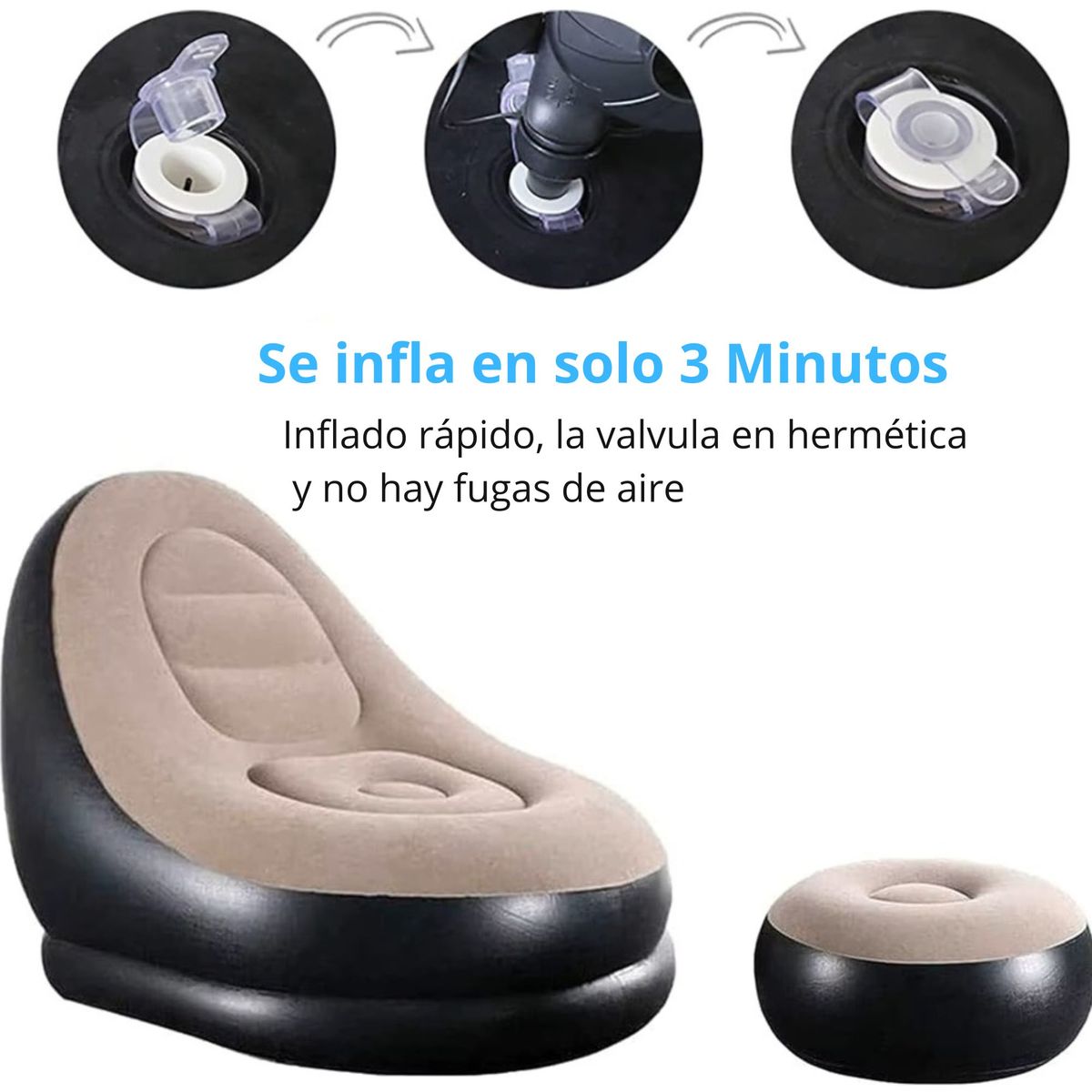GENERICO - Sillón Inflable Puff con Reposapiés