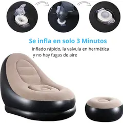GENERICO - Sillón Inflable Puff con Reposapiés