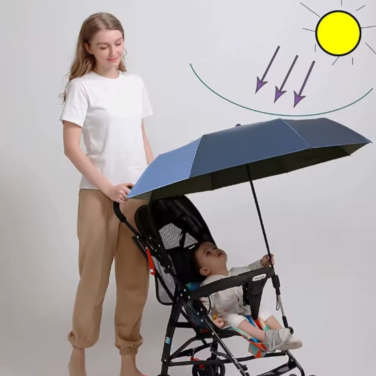 GENERICO - Sombrilla Universal para Carrito para Coche de Bebé con Filtro UV