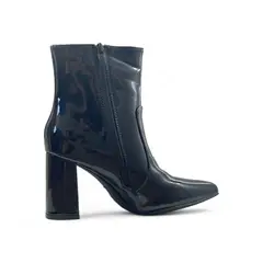 CARBIN - Botines Charol Con Taco 7 cms Punta Fina